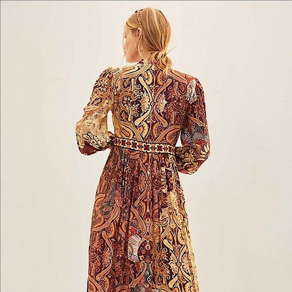 Anthropologie Bhanuni by Jyoti Embroidered Beaded Long Sleeve Maxi Dress NWT 2 - Picture 2 of 16